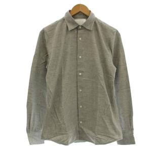 コットンピンホールシャツ ネルシャツ 長袖 1 グレー 1306-02 /G