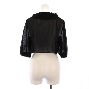 M'S GRACY カーディガン ボレロ ショート丈 メッシュ 七分袖 40 黒 ブラック /BB