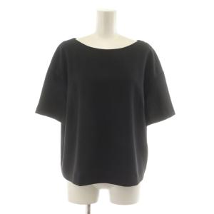 バックデザインドライジョーゼットブラウス シャツ 半袖 38 黒 ブラック 531-8110402 /RR