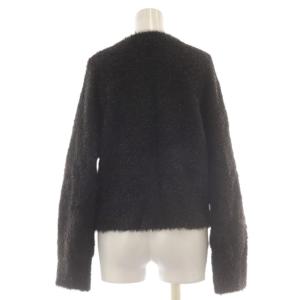 SHIPS グリッター ラメ クルーネック カーディガン ニット ONE 黒 ブラック ショート丈 長袖 316-25-0341