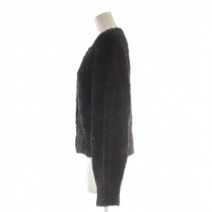 SHIPS グリッター ラメ クルーネック カーディガン ニット ONE 黒 ブラック ショート丈 長袖 316-25-0341