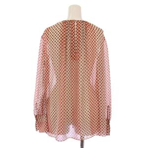 theory luxe 23SS Spring Stripe Print Craya シャツ ブラウス 長袖 総柄 シアー シースルー