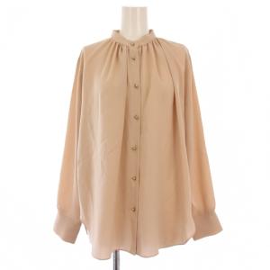 23AW STOW バンドカラーブラウス シャツ 長袖 4 ベージュ BL.CW.SW.0417 /BM