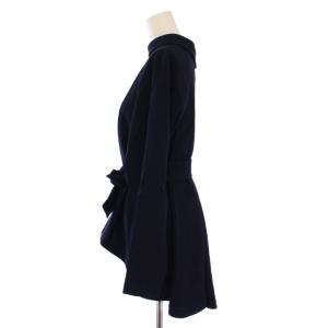 ADORE 20AW ドライジョーゼットブラウス シャツ 長袖 ウエストリボン 38 紺 531-1110214 /BM