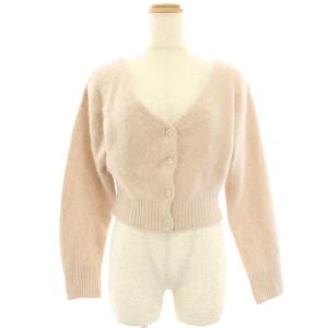 24AW フォックスアルパカショートカーディガン シャギーニット ウール 長袖 F ピンク SWNT244045