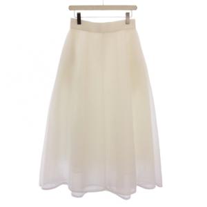 25SS シアーメッシュラッセルスカート 38 ホワイト 531-5120014