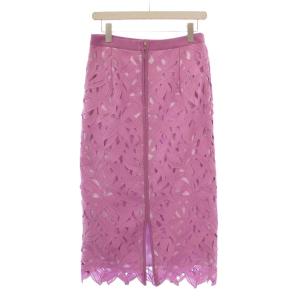 ADORE 22AW モダンリーフレーススカート ロング 38 ピンク 531-2220908 /BM