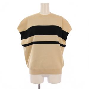 24SS ドライタッチアセテートニットプルオーバー カットソー フレンチスリーブ 38 ベージュ 531-4170527