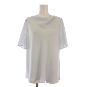 25SS トリアセサテンドレープＴブラウス シャツ 半袖 38 水色 10251713160 /BM