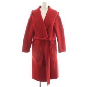 コート ロング丈 フード ウール アウター 34 赤 レッド /AN11
