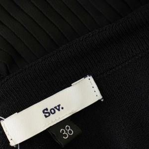 sov. ニット カーディガン フリル 長袖 ナイロン 38 黒 ブラック 0309-070-241 /G