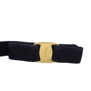 Salvatore Ferragamo ヴァラリボン ベルト XS 紺 ネイビー 6085 /YM