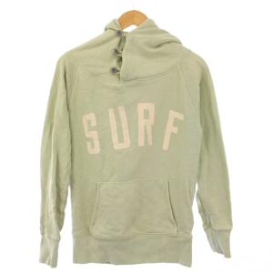 SURF プルオーバーパーカー スウェット 長袖 ロゴ プリント 1 緑 グリーン /BB