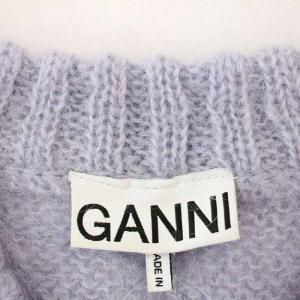 GANNI モヘヤ ウール ニット セーター ボーダー XXS 紫 パープル 2555 /G