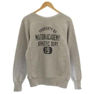 スウェット トレーナー 裏起毛 プリント 長袖 S グレー /G