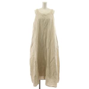 23SS リネンコットンホルターネックワンピース ロング ノースリーブ 麻 F ベージュ 23040462505020
