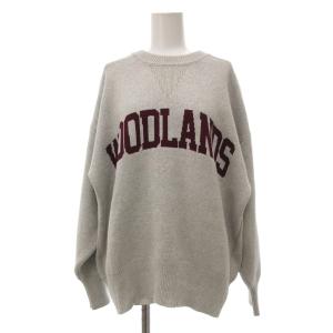 カレッジ ロゴ ジャカード プルオーバー ニット 長袖 グレー 灰色 316-05-0816 /YJ