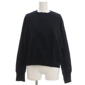 24AW ジップスウェットライクニット ハーフジップ 長袖 ラウンドネック F 紺 ネイビー CLZ1042205A0001