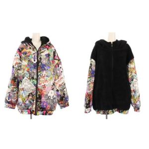 中綿ジャケット アウター 総柄 切替 ボア フリース M マルチカラー 25S-7 /TK