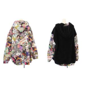 ScoLar 中綿ジャケット アウター 総柄 切替 ボア フリース M マルチカラー 25S-7 /TK