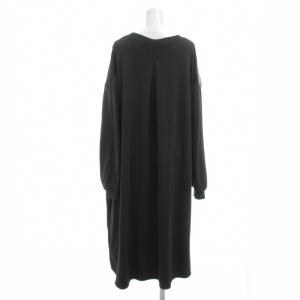 ScoLar ワンピース ボア切替 ミモレ ロング 黒 ブラック グレー 青 ブルー 裏起毛 /YJ