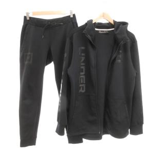 セットアップ パーカー ジップアップフーディー パンツ XL 黒 ブラック ロゴプリント /YJ