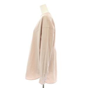 かぐれ コットンシルククルーネックプルオーバー シャツ ブラウス 長袖 絹 シルク混 Free ピンクベージュ