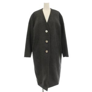 20AW ウールリバーノーカラーコート 36 グレー 300DA230-0710