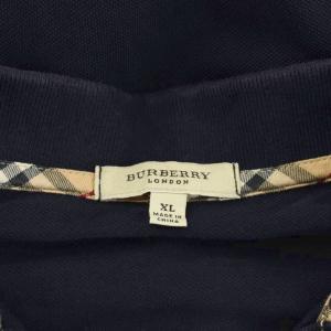 BURBERRY LONDON ポロシャツ 半袖 ロゴ 刺繍 XL 紺 ネイビー /AN40