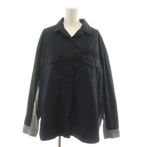 カジュアルシャツ ワイシャツ ブラウス 長袖 F 紺 ネイビー グレー AL946KY /RR