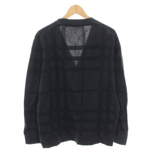 BURBERRY LONDON カーディガン Vネック 長袖 チェック柄 LL 紺 ネイビー A1P94-111-28 /YT