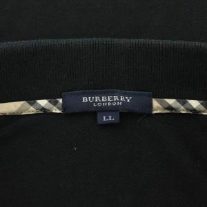 BURBERRY LONDON ポロシャツ 半袖 ロゴ 刺繍 コットン LL 黒 ブラック BBV31-600-09 /AN39