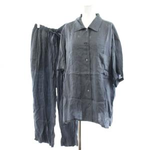 22SS スワロー サテン セットアップ 上下 シャツ ブラウス 半袖 イージーパンツ 刺繍 F 38