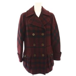 ピーコート Pコート ウール チェック 40 赤 黒 FN049-079-18 /TK