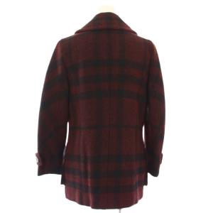 BURBERRY LONDON ピーコート Pコート ウール チェック 40 赤 黒 FN049-079-18 /TK