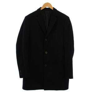 チェスターコート ミドル丈 ウール カシミヤ L 黒 02-5409007 /BM