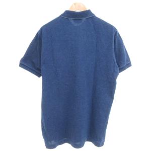 LACOSTE 美品 ポロシャツ 鹿の子 インディゴ 半袖 L 青 ブルー /YJ