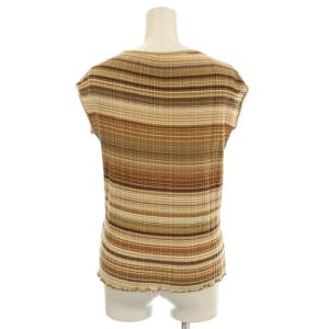 JURGEN LEHL セットアップ ボーダー ノースリーブ カットソー ロング スカート M ベージュ 茶 JO172UB702