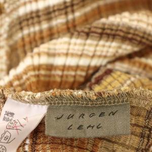 JURGEN LEHL セットアップ ボーダー ノースリーブ カットソー ロング スカート M ベージュ 茶 JO172UB702