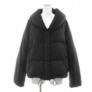 ダウンジャケット ショート ショールカラー 38 黒 ブラック /KU