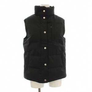 ダウンベスト スタンドカラー ジップアップ ストライプ柄 ウール混 M 黒 ブラック SOPH-L67005