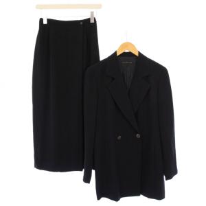 ダブルスーツ セットアップ テーラードジャケット アウター 総裏地 フレアスカート マキシ ロング ウール