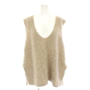 アルパカミックスシャギーベスト プルオーバー Vネック ベージュ 3618-141-0732 /YT