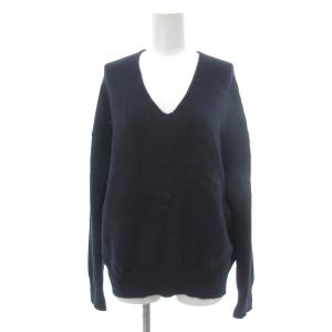 美品 24AW ミドルゲージ Vネックセーター ウール M 紺 ネイビー 12-4401025 /YJ