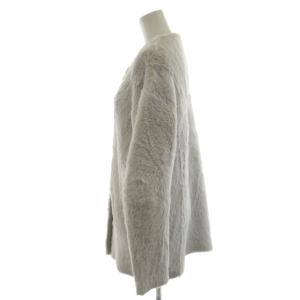 GALLARDAGALANTE NAVY 23AW フェザーヤーン カーディガン ノーカラー F 水色 ライトブルー GGZ1032205A0016