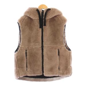 GENTLEMAN LADY 24AW ウールボアフード ベスト F ブラウン
