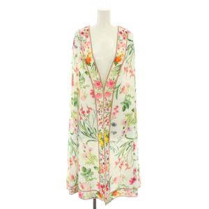 ケープ ガウン カーディガン 花柄 One 白 ホワイト ピンク 緑 グリーン AVZ17127MJ /YT