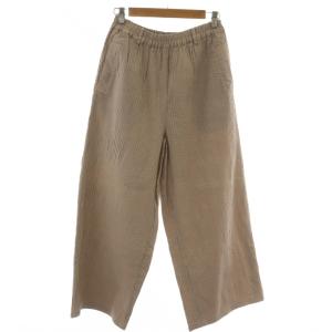 ワイドパンツ プリーツ ウエストゴム グレー イージー 楊柳 /AP
