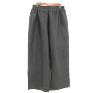 イージーパンツ ワイド 絹 シルク 緑 グリーン /YJ
