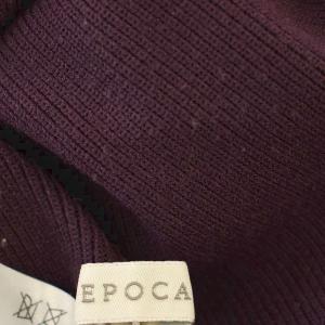 EPOCA リブニット ハイネック カットソー 長袖 40 紫 ワインパープル M5N16-819-38 /G